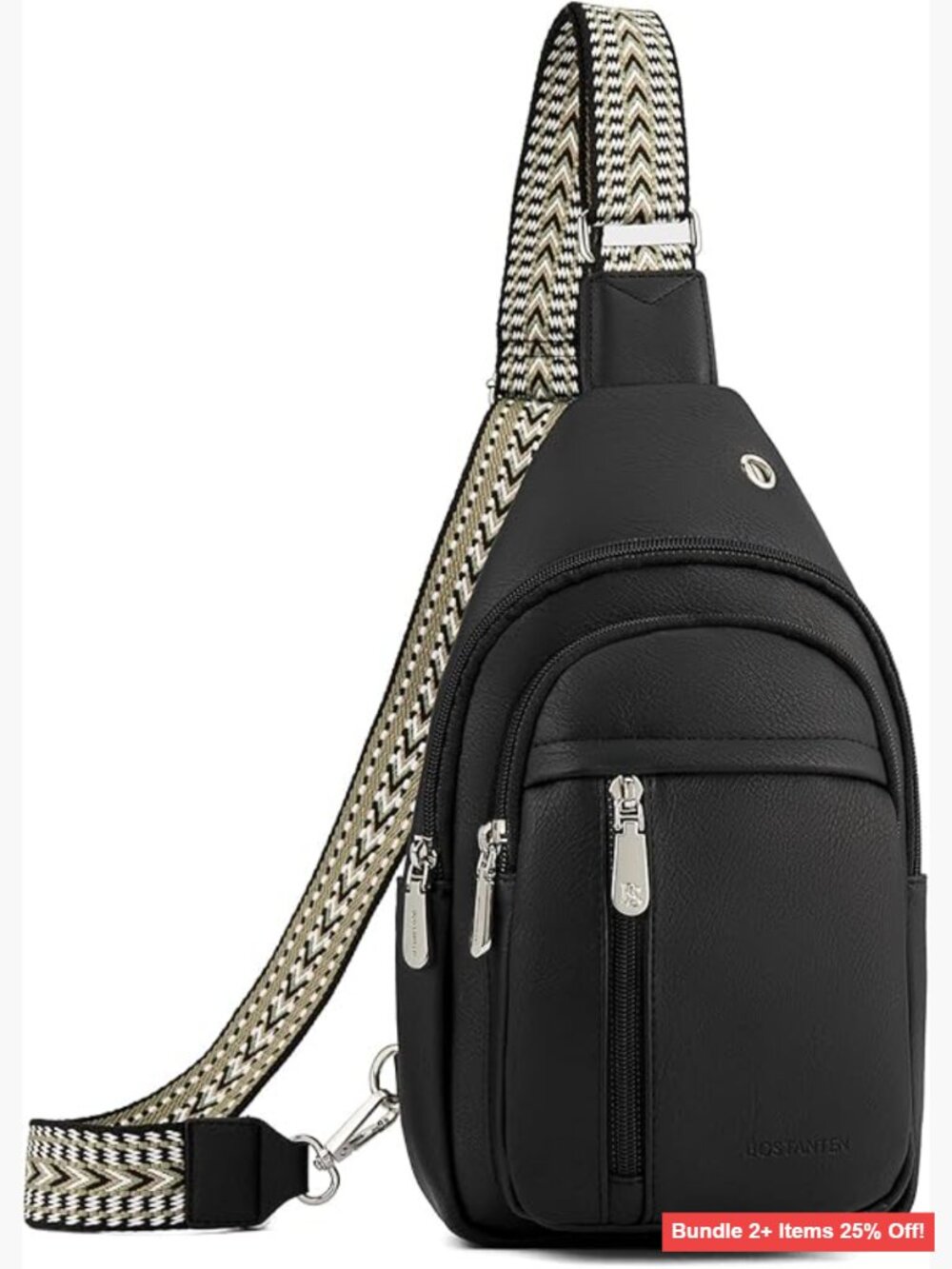 Medium Leather Crossbody Sling Bag, Adjustable Strap, Waterproof Travel Purse
